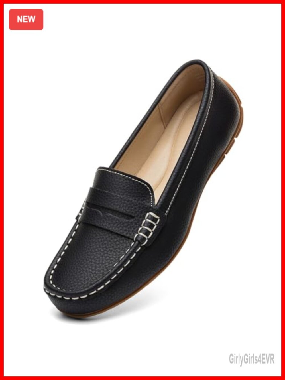 Lightweight Leather Penny Loafers Slip-Ons Business Casual Dress Shoes Work